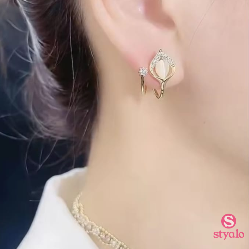 Golden Bloom Hoops Earrings