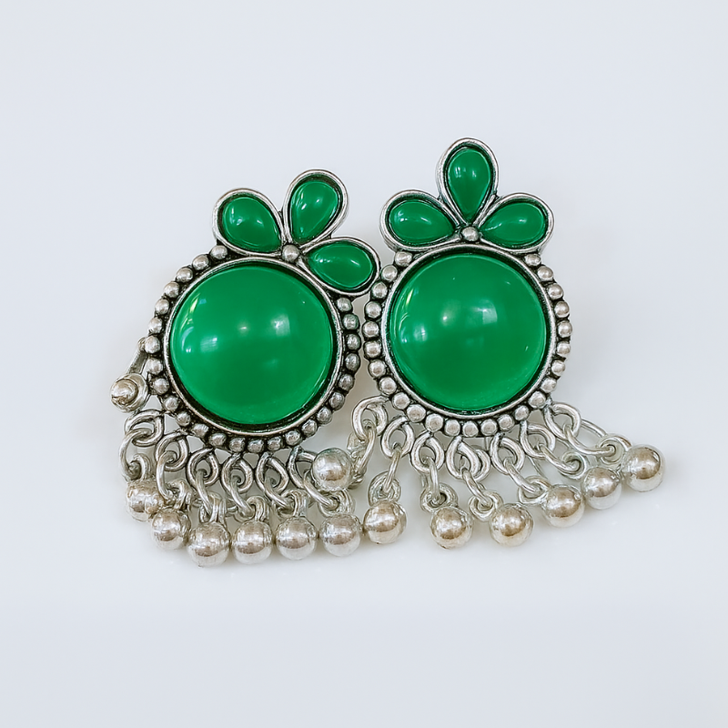 Unique and classy Green Jhumki Earrings