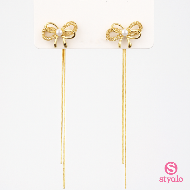 Statement Knot Bow Chain Earrings