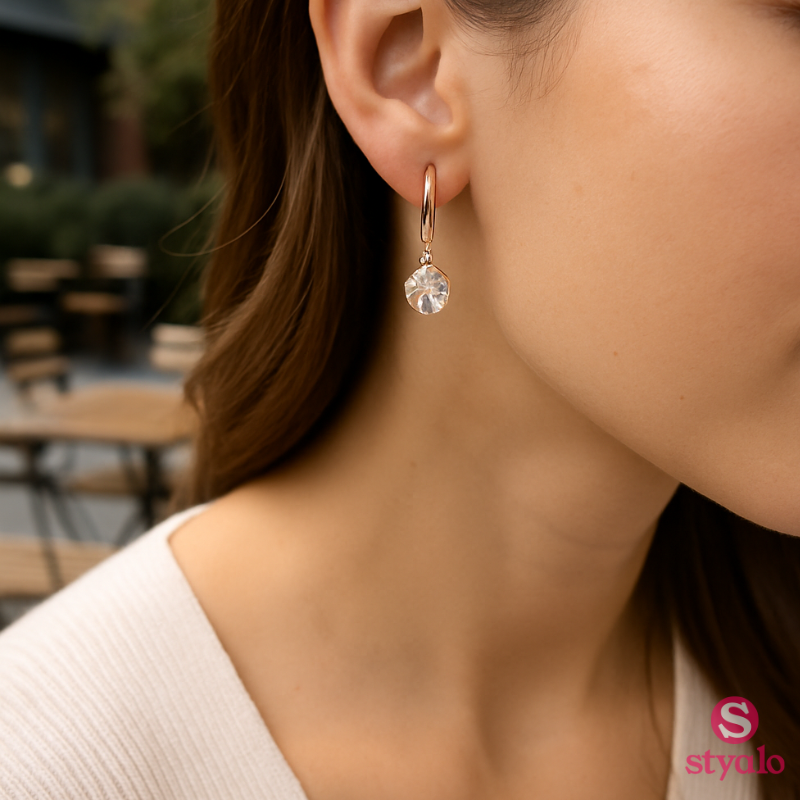 Azure Glow Hoops Earrings