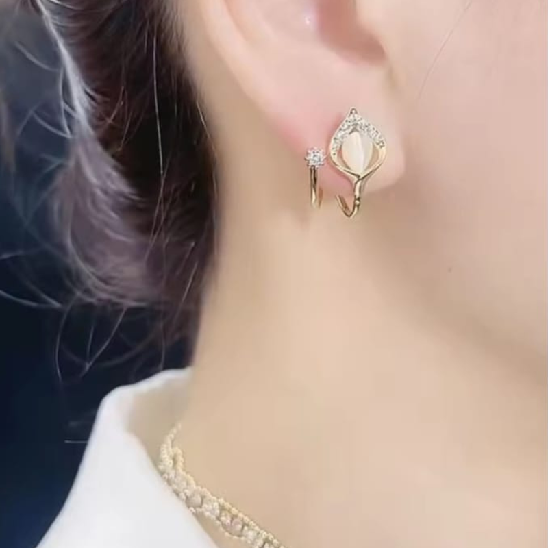 Golden Bloom Hoops Earrings
