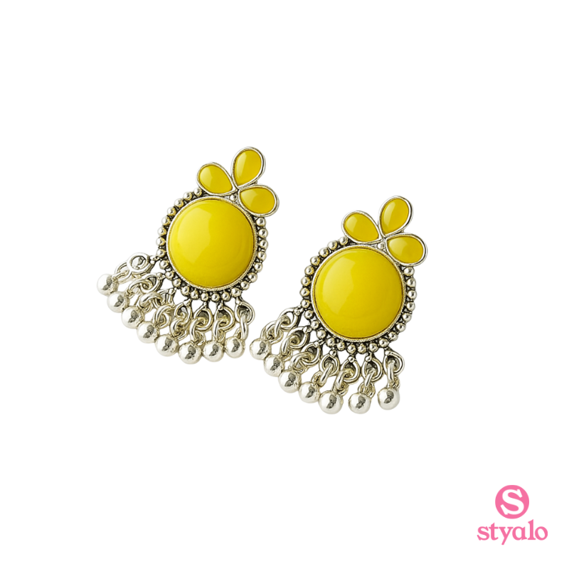 Unique and classy Yellow Jhumki Earrings