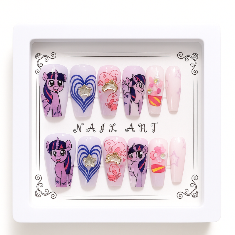 Purple and pink color Nail Set