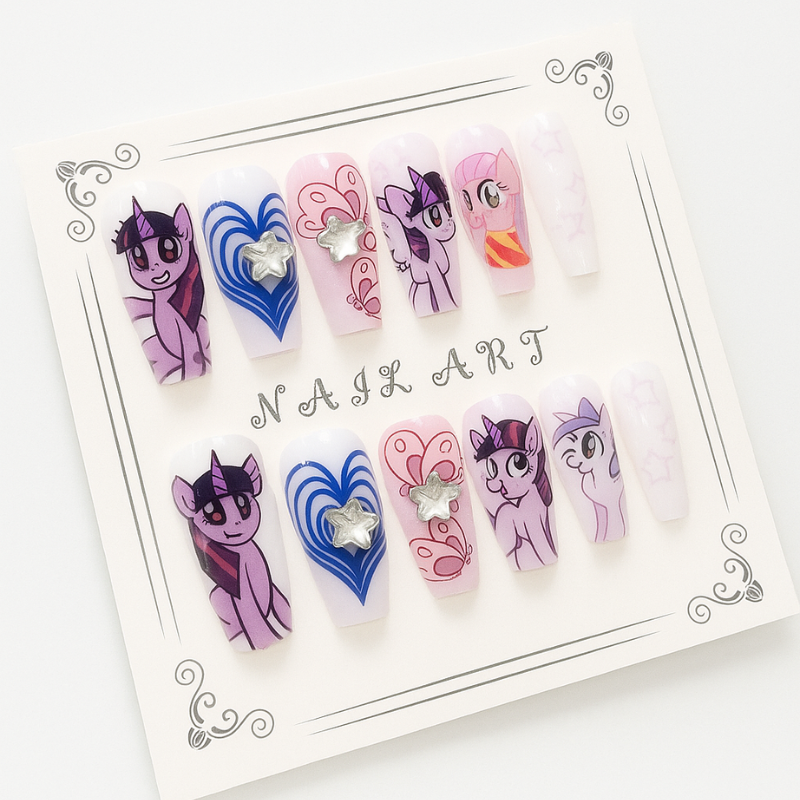 Purple and pink color Nail Set