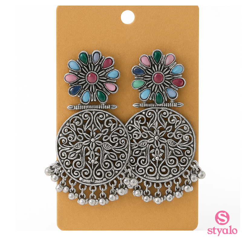 Rangmahal Radiance silver earrings