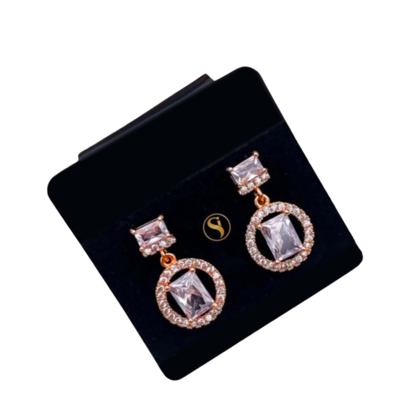 A.D Dimoond Rose Gold Tops Earrings