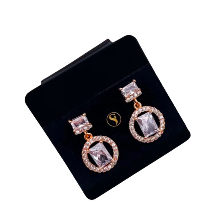 A.D Dimoond Rose Gold Tops Earrings