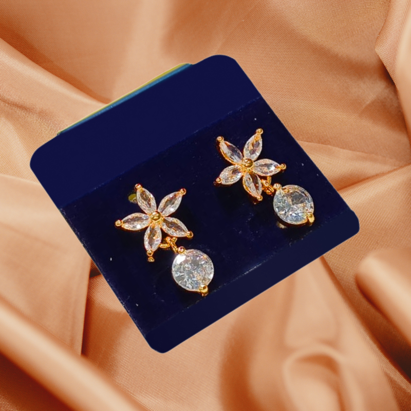 A.D Dimoond Rose Gold Earrings