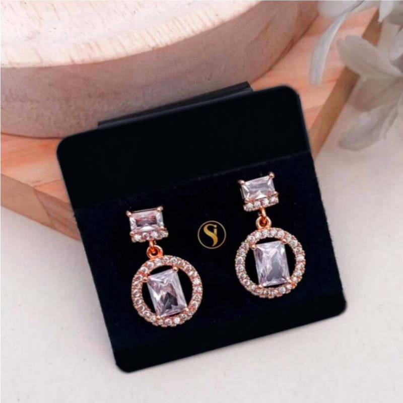 A.D Dimoond Rose Gold Tops Earrings