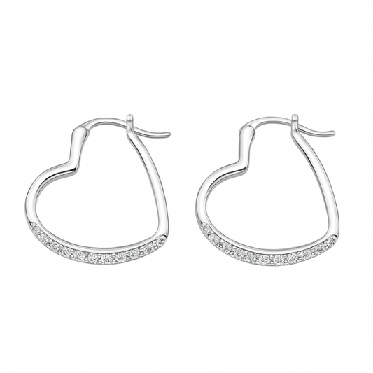 Heart & Hollow Hoops  Earrings