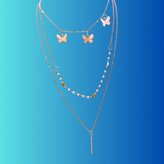 Chained  Flutter Butterfly Necklace