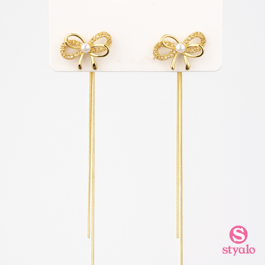 Statement Knot Bow Chain Earrings