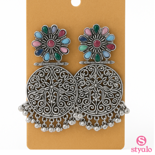 Rangmahal Radiance silver earrings