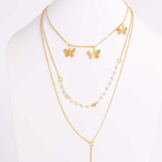 Chained  Flutter Butterfly Necklace