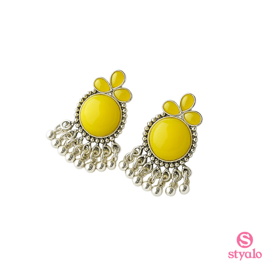 Unique and classy Yellow Jhumki Earrings