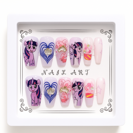 Purple and pink color Nail Set