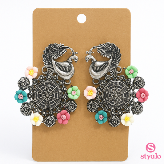 Peacock Garden Glam Earrings