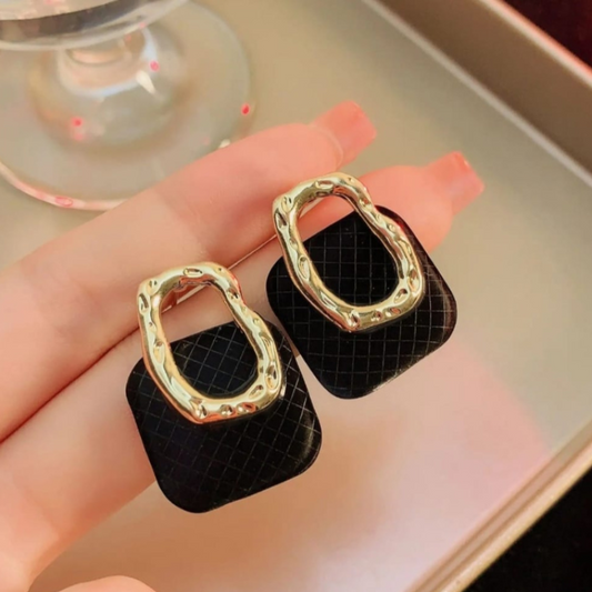 Black Canvas Earrings