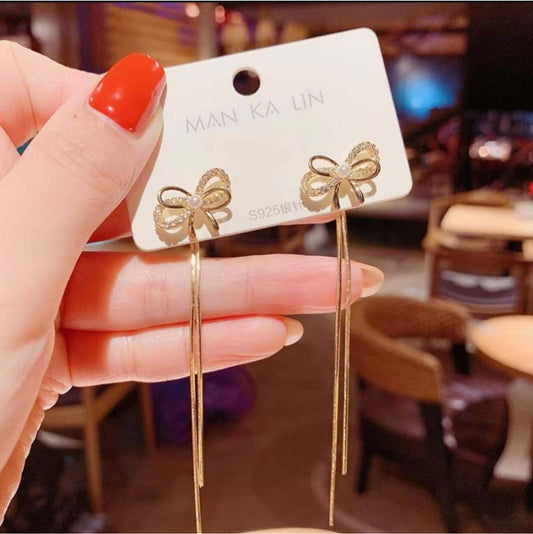 Statement Knot Bow Chain Earrings