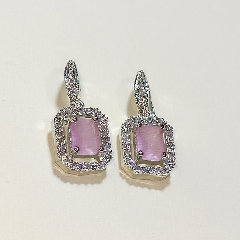 Crystal Alloy Pink Earrings