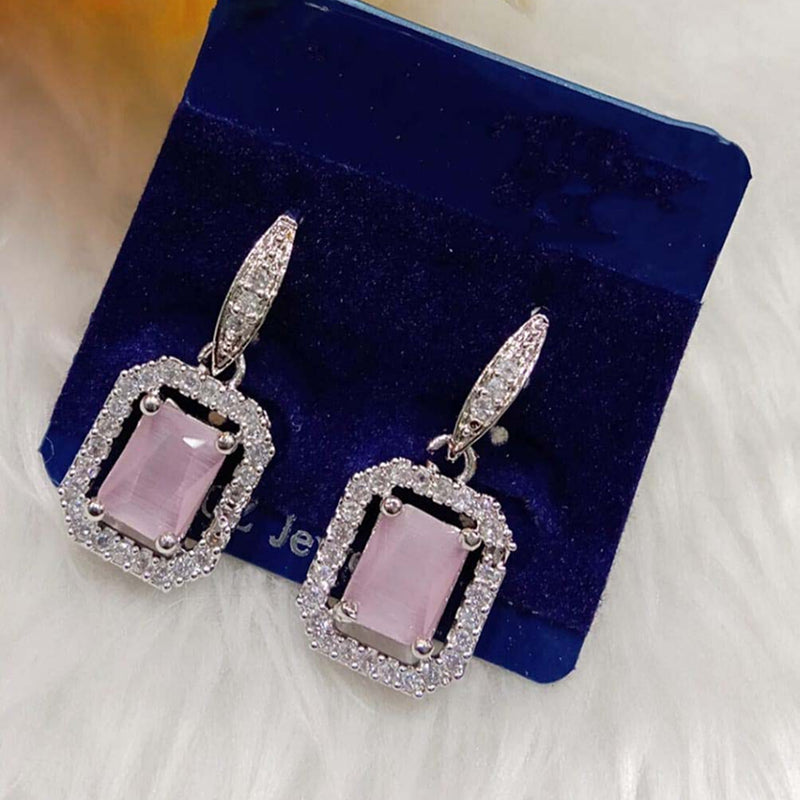 Crystal Alloy Pink Earrings