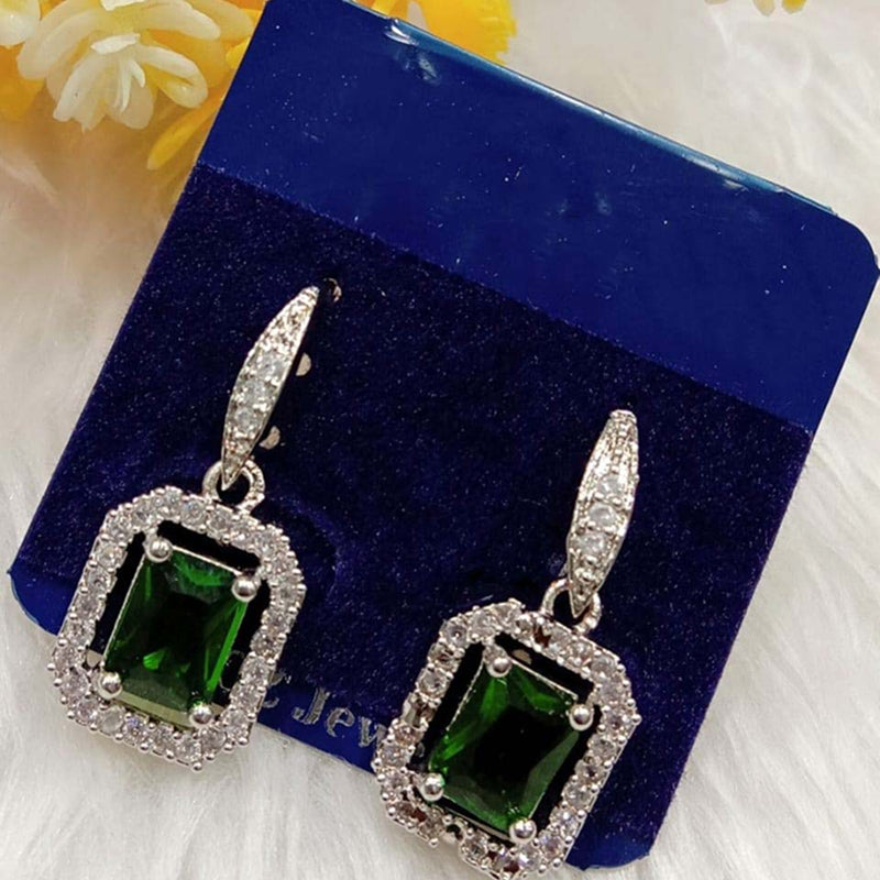 Crystal Alloy Green Earrings