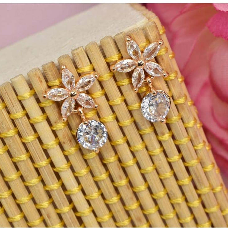 A.D Dimoond Rose Gold  Earrings