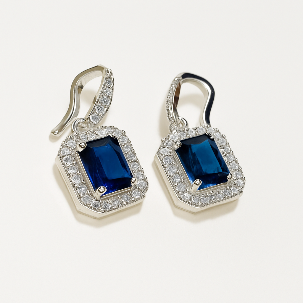 Crystal Alloy Blue Earrings
