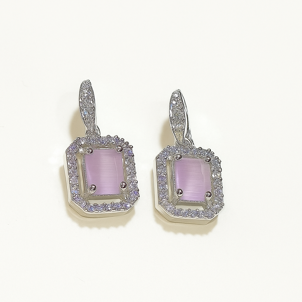 Crystal Alloy Pink Earrings